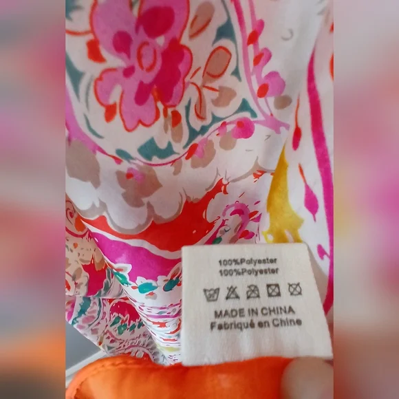 Pretty Persuasions women's OS orange paisley cover-up caftan NWT b… - Picture 7 of 7